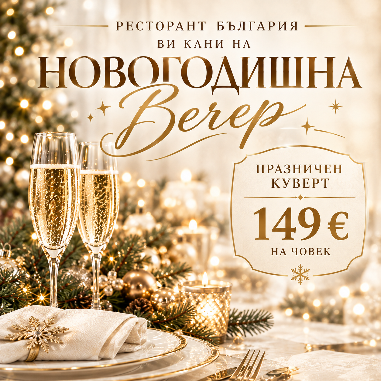 НОВОГОДИШНА ВЕЧЕР В РЕСТОРАНТ „БЪЛГАРИЯ“
